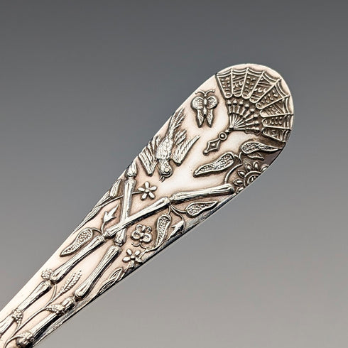 1870s British Antique Silver Plated Butter Knife Pair in Case